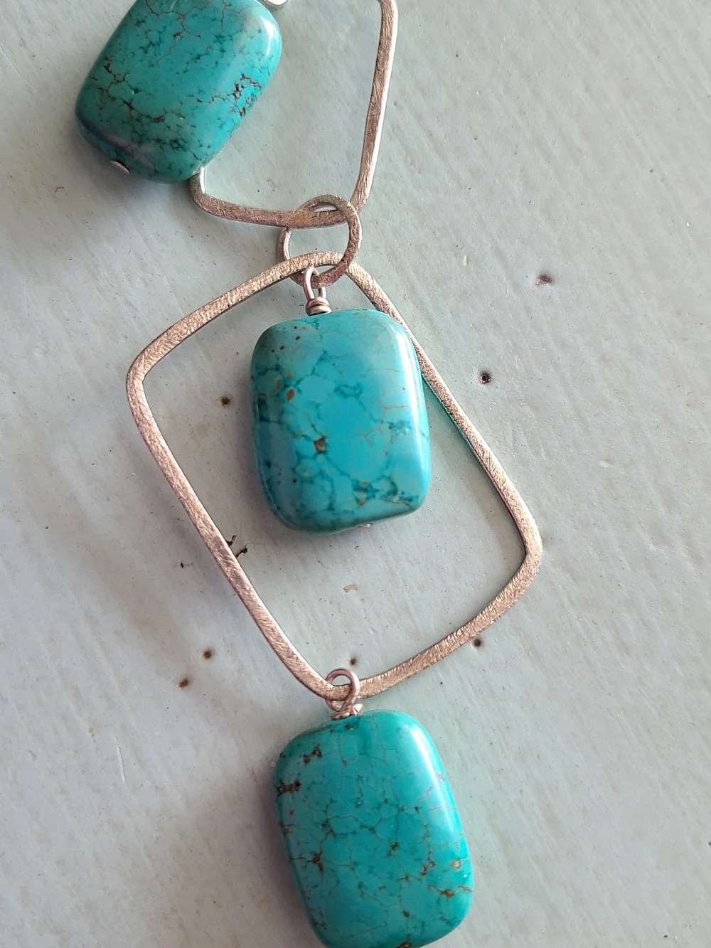 Turquoise Stone Necklace & Earrings Set